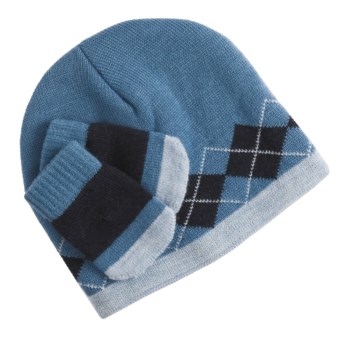 SmartWool Argyle Hat and Mitten Set - Merino Wool (For Infants) in Surf