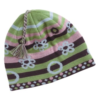 SmartWool Bubble Stripe Beanie Hat - Merino Wool (For Kids) in Deep Purple