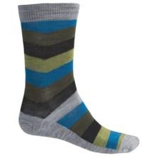 SmartWool Chevron Stripe Socks - Merino Wool, Crew (For Men) in Light Grey Heather - 2nds
