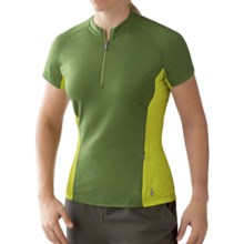 SmartWool Cottonwood Cycling Jersey - Zip Neck, Short Sleeve (For Women) in Juniper - Closeouts