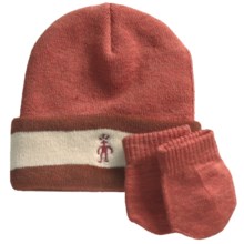 SmartWool Cuffed Beanie Hat and Mitten Set - Merino Wool (For Infants) in Light Blush - Closeouts