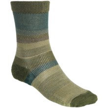 SmartWool Distressed Stripe Socks - Merino Wool, Crew (For Men) in Evrgreen Wash - 2nds