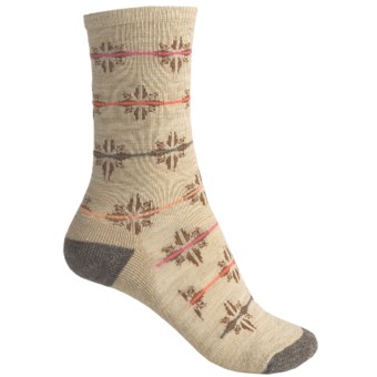 SmartWool Flourish Non-Binding Socks - Merino Wool, Crew (For Women) in Oatmeal Heather