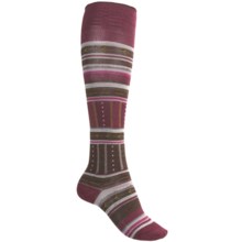 SmartWool Gleaming Seeding Socks - Merino Wool, Over-the-Calf (For Women) in Wine Heather - 2nds