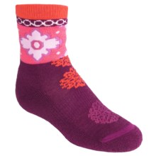 SmartWool Kilim Patchwork Socks - Merino Wool, Crew (For Girls) in Claret - 2nds