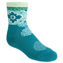 SmartWool Kilim Patchwork Socks - Merino Wool, Crew (For Girls) in Teal - 2nds