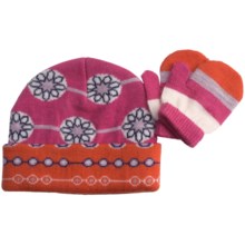 SmartWool Lil Daisy Beanie Hat and Mitten Set - Merino Wool (For Kids) in Peony - Closeouts