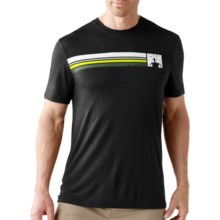 SmartWool Logo Stripe T-Shirt - UPF 20, Merino Wool, Short Sleeve (For Men) in Black - Closeouts