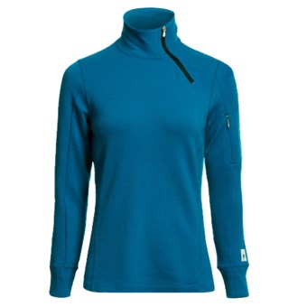 SmartWool MerinoMax Asymmetrical Base Layer Top - Merino Wool, Zip Neck, Long Sleeve (For Women) in Arctic Blue