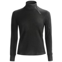 SmartWool MerinoMax Asymmetrical Base Layer Top - Merino Wool, Zip Neck, Long Sleeve (For Women) in Black - Closeouts