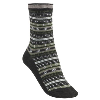 SmartWool Mini Fairisle Casual Socks - Merino Wool, Lightweight (For Women) in Chocolate Heather