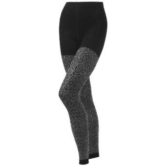 SmartWool Mirrored Footless II Tights - Merino Wool (For Women) in Black