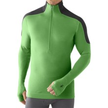 SmartWool NTS Funnel Zip Base Layer Top - Merino Wool, Midweight, Long Sleeve (For Men) in Lime - Closeouts