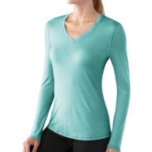 SmartWool NTS Microweight Base Layer Top - Merino Wool, V-Neck, Long Sleeve (For Women) in Mineral - Closeouts