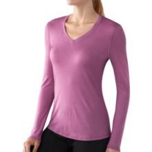 SmartWool NTS Microweight Base Layer Top - Merino Wool, V-Neck, Long Sleeve (For Women) in Violet - Closeouts
