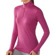 SmartWool NTS Microweight Zip Neck T-Shirt - Merino Wool, Long Sleeve (For Women) in Peony - 2nds