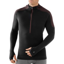 SmartWool NTS Midweight Base Layer Hoodie Sweatshirt - Merino Wool, Zip Neck (For Men) in Black - Closeouts