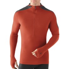 SmartWool NTS Midweight Base Layer Hoodie Sweatshirt - Merino Wool, Zip Neck (For Men) in Canyon - Closeouts