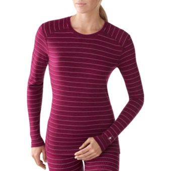 SmartWool NTS Midweight Pattern Base Layer Top - Merino Wool, Crew Neck, Long Sleeve (For Women) in Wine Heather