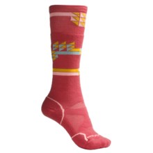 SmartWool Park Crystalize Ski Socks - Merino Wool, Over-the-Calf (For Men and Women) in Watermelon - 2nds