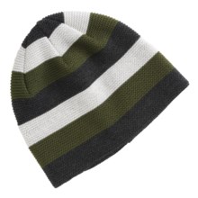 SmartWool Perl Stripe Beanie Hat - Merino Wool (For Men and Women) in Loden - Closeouts