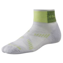 SmartWool PhD Cycling Mini Socks - Merino Wool, Lightweight (For Women) in Silver/Key Lime - 2nds