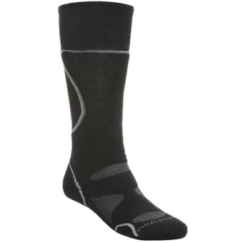 SmartWool PhD Ski Socks - Merino Wool, Medium Cushion (For Men and Women) in Black/Gray