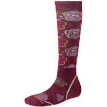 SmartWool PhD Ski Socks - Merino Wool, Over-the-Calf (For Women) in Wine - 2nds