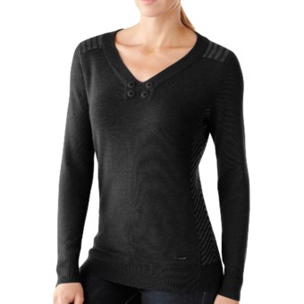 SmartWool Piney Lake Henley Sweater - Merino Wool (For Women) in Black