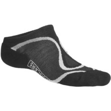 SmartWool Run Light Micro Socks - Merino Wool, Lightweight, Below-the-Ankle (For Men and Women) in Black/Silver - 2nds