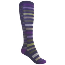 SmartWool Sassy Split Stripe Socks - Merino Wool, Over-the-Calf (For Women) in Imperial Purple - 2nds