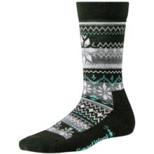 SmartWool Snowflake Fair Isle Socks - Merino Wool (For Women) in Forest - 2nds