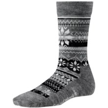 SmartWool Snowflake Fair Isle Socks - Merino Wool (For Women) in Medium Grey Heather - 2nds