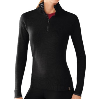 SmartWool Sportknit Shirt - Merino Wool, Zip Neck, Long Sleeve (For Women) in Black