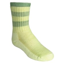 SmartWool Striped Hiking Socks - Merino Wool, Medium Crew (For Girls) in Aloe/Grasshopper - 2nds