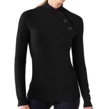 SmartWool Willow Lake Button Mock Neck Sweater - Merino Wool, Long Sleeve (For Women) in Black - Closeouts