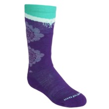 SmartWool Wintersport Floral Socks - Merino Wool, Over-the-Calf (For Girls) in Grape - 2nds