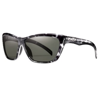 Smith Optics Aura Sunglasses - Polarized (For Women) in Black Tortoise/Grey Green