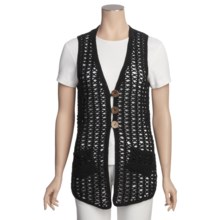 SML Design Crocheted Vest (For Women) in Black - Closeouts