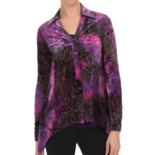 Sno Skins Burnout Velvet Print Shirt - Long Sleeve (For Women) in Midnight - Closeouts