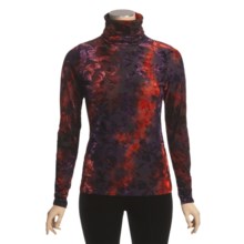 Sno Skins Burnout Velvet Turtleneck - Long Sleeve (For Women) in Mulberry - Closeouts