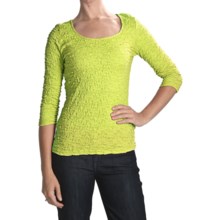 Sno Skins Cotton Pucker Shirt - Ballet Neck, 3/4 Sleeve (For Women) in Limon - Closeouts