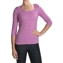 Sno Skins Cotton Pucker Shirt - Ballet Neck, 3/4 Sleeve (For Women) in Orchid - Closeouts