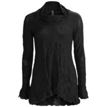 Sno Skins Crinkle Pointelle Tunic Shirt - Long Sleeve (For Women) in Black - Closeouts