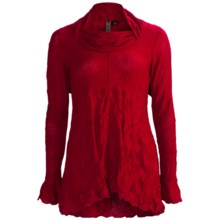Sno Skins Crinkle Pointelle Tunic Shirt - Long Sleeve (For Women) in Crimson - Closeouts