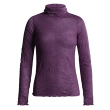 Sno Skins Crinkle Pointelle Turtleneck - Long Sleeve (For Women) in Amethyst - Closeouts