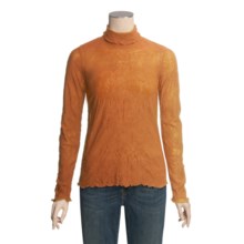 Sno Skins Crinkle Pointelle Turtleneck - Long Sleeve (For Women) in Pumpkin - Closeouts