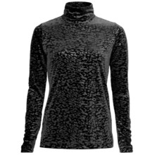 Sno Skins Embossed Plush Tech Velvet Turtleneck - Long Sleeve (For Women) in Black - Closeouts