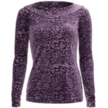 Sno Skins Embossed Velvet Shirt - Boat Neck, Long Sleeve (For Women) in Eggplant - Closeouts