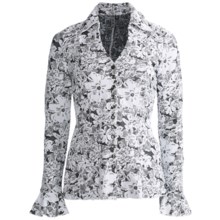 Sno Skins Etched Floral Jacquard Shirt - Long Sleeve (For Women) in White/Black - Closeouts